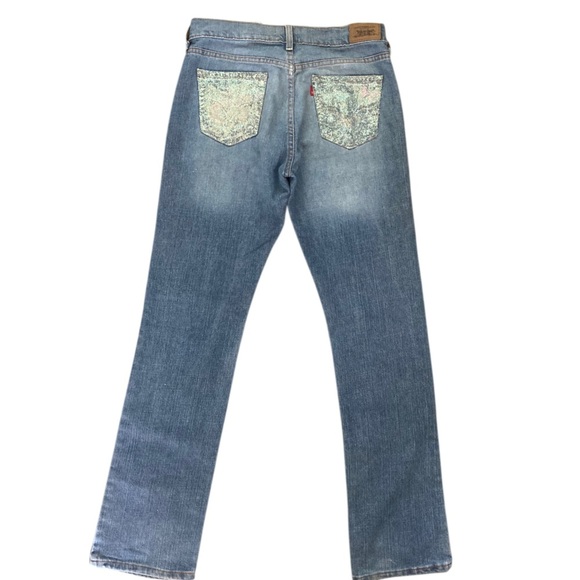 Levi’s 505 Straight Leg Jeans Sparkle Glitter Butterfly Back Pocket Vintage Y2K - Picture 4 of 13